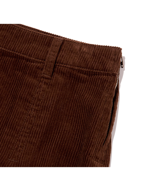 PLEATS CORDUROY MINI SKIRT(BROWN)