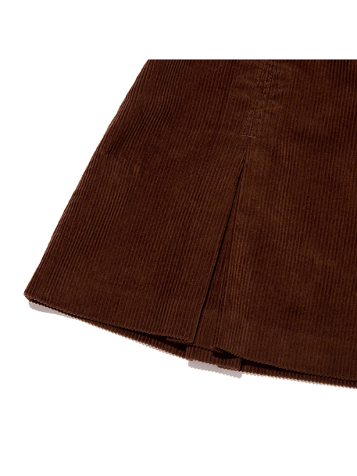 PLEATS CORDUROY MINI SKIRT(BROWN)