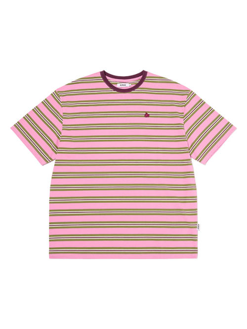 SMALL CHERRY STRIPE T-SHIRT(PINK)