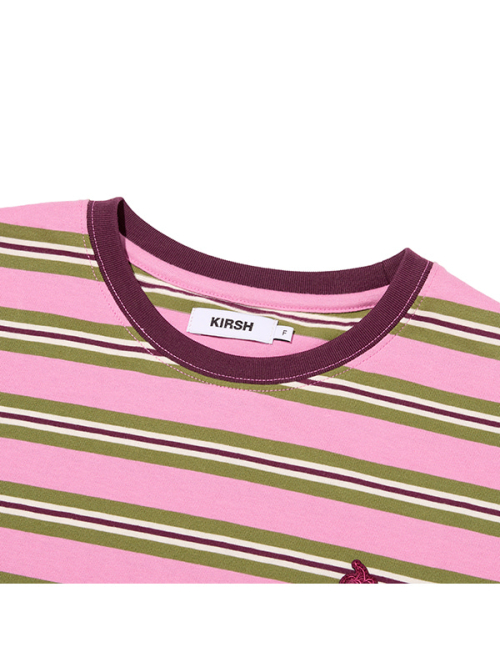 SMALL CHERRY STRIPE T-SHIRT(PINK)