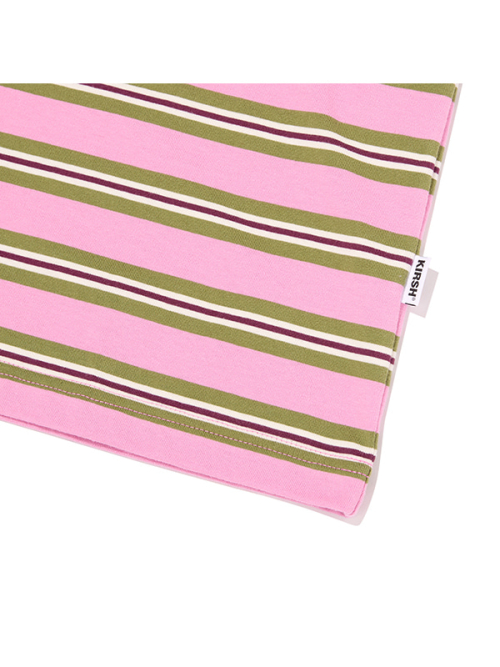 SMALL CHERRY STRIPE T-SHIRT(PINK)