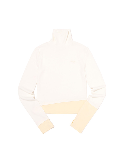 JELLY COLOR-BLOCK TURTLENECK(BLACK)