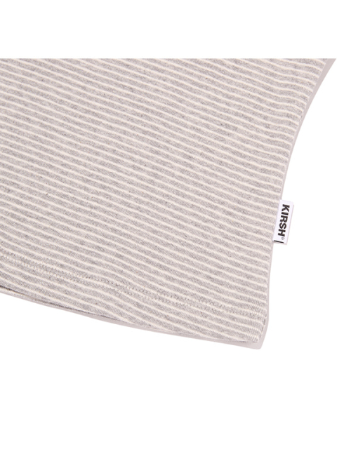 SMALL CHERRY HENLEY NECK STRIPE LONG SLEEVE(MELANGE GRAY)