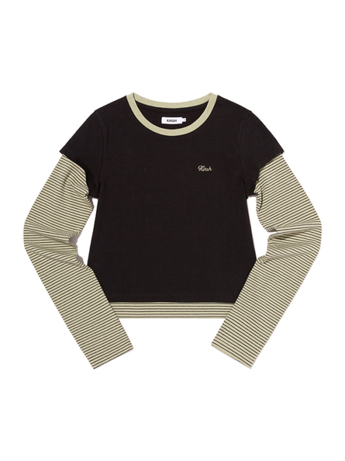 STRIPE LAYERED LONG SLEEVE(BLACK)
