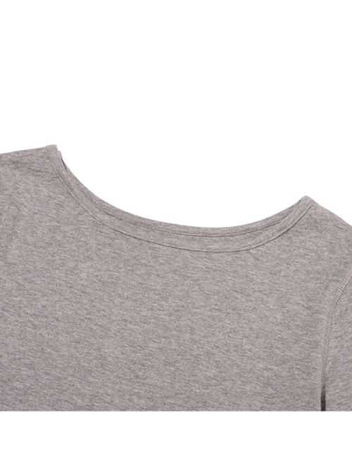 JELLY LONG SLEEVE T-SHIRT(MELANGE GRAY)