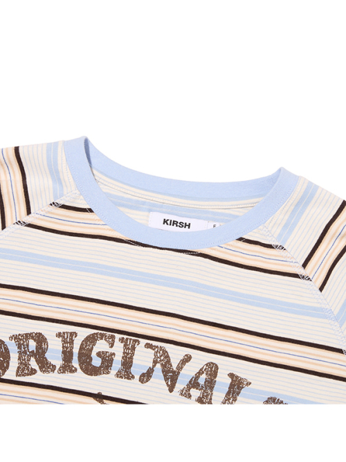 CHERRY GRAPHIC LOOSE-FIT STRIPE LONG SLEEVE(SKY)