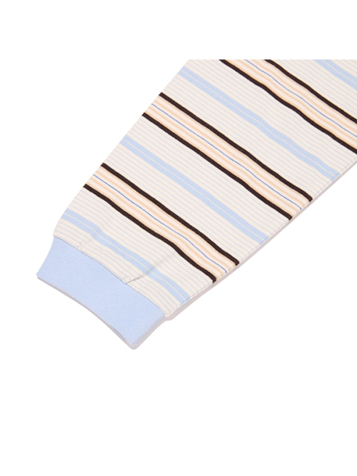 CHERRY GRAPHIC LOOSE-FIT STRIPE LONG SLEEVE(SKY)