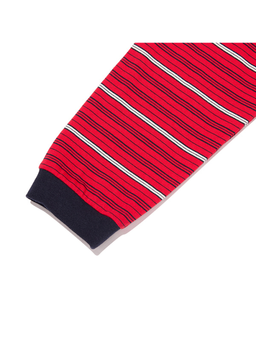 CHERRY GRAPHIC LOOSE-FIT STRIPE LONG SLEEVE(RED)