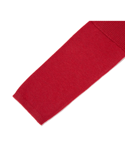 SMALL CHERRY COLOR-BLOCK CARDIGAN(RED)