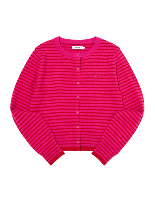 STRIPE CHERRY CARDIGAN(PINK)