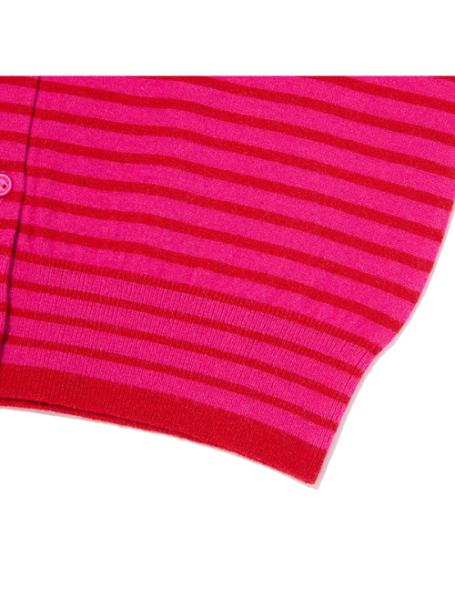 STRIPE CHERRY CARDIGAN(PINK)