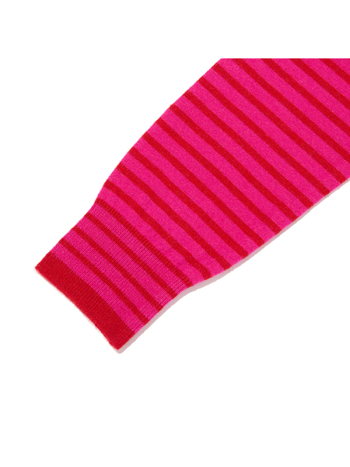 STRIPE CHERRY CARDIGAN(PINK)