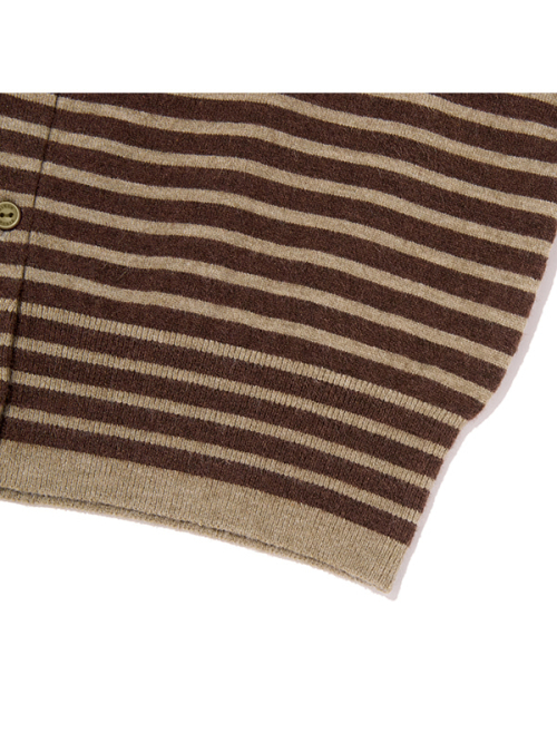 STRIPE CHERRY CARDIGAN(OLIVE)