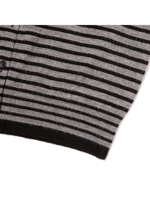 STRIPE CHERRY CARDIGAN(BLACK)