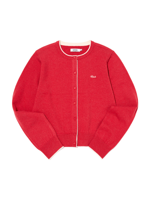 TWO-TONE STANDARD-FIT CARDIGAN(RED)