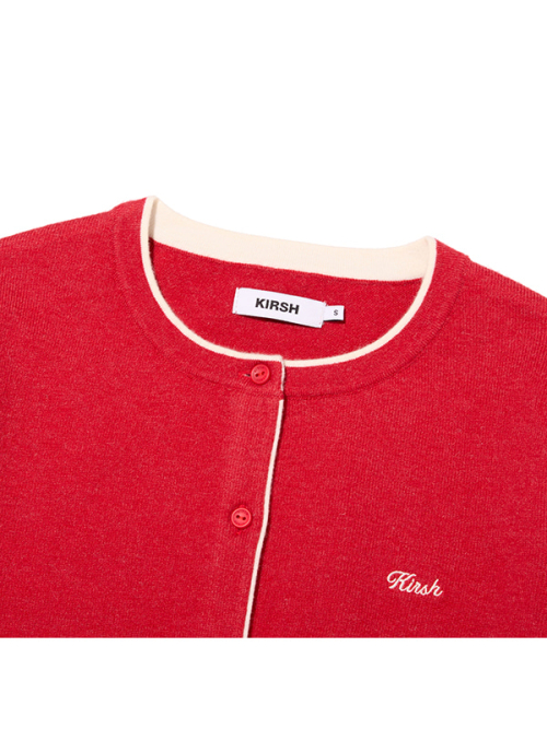 TWO-TONE STANDARD-FIT CARDIGAN(RED)