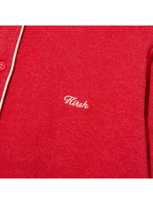 TWO-TONE STANDARD-FIT CARDIGAN(RED)
