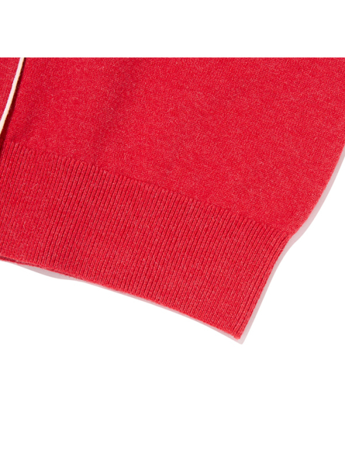 TWO-TONE STANDARD-FIT CARDIGAN(RED)