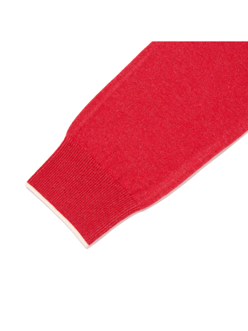 TWO-TONE STANDARD-FIT CARDIGAN(RED)