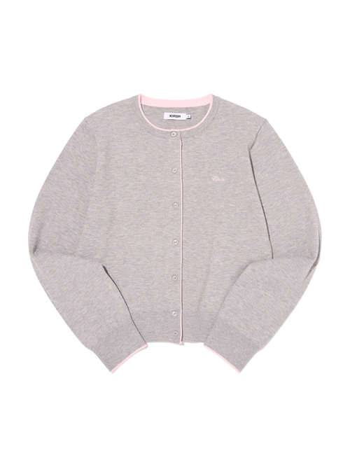TWO-TONE STANDARD-FIT CARDIGAN(MELANGE GRAY)