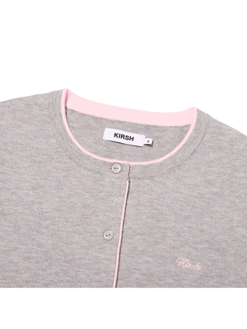 TWO-TONE STANDARD-FIT CARDIGAN(MELANGE GRAY)