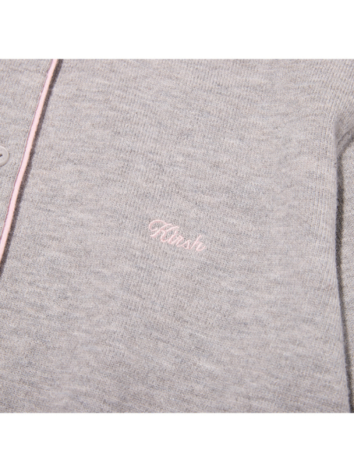 TWO-TONE STANDARD-FIT CARDIGAN(MELANGE GRAY)