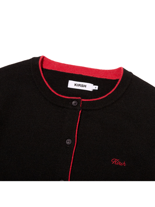 TWO-TONE STANDARD-FIT CARDIGAN(BLACK)