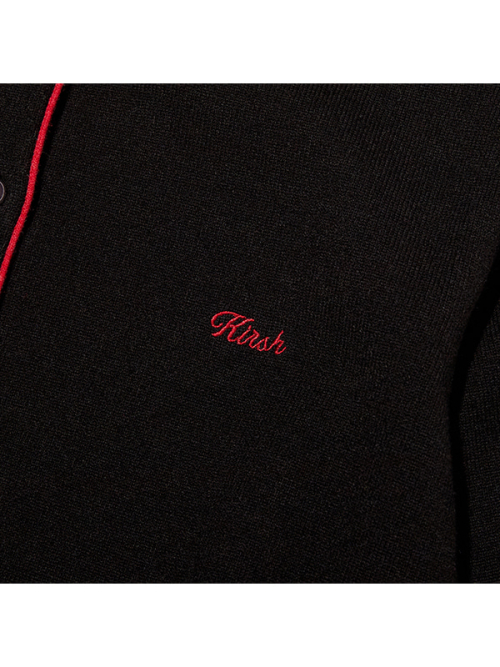 TWO-TONE STANDARD-FIT CARDIGAN(BLACK)