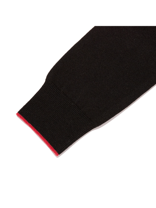 TWO-TONE STANDARD-FIT CARDIGAN(BLACK)