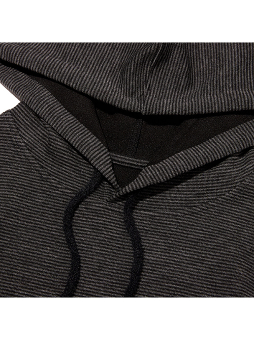 STRIPE SLIM-FIT HOODIE(BLACK)