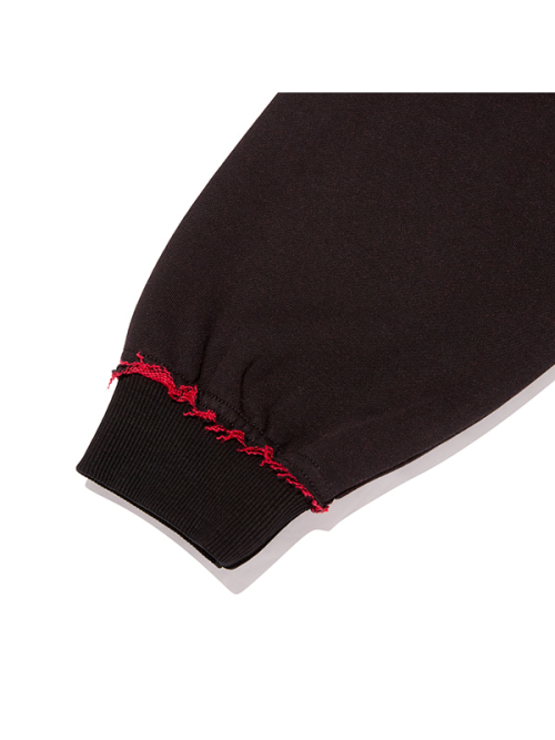 CHERRY APPLIQUE LOOSE-FIT HOODIE(BLACK)