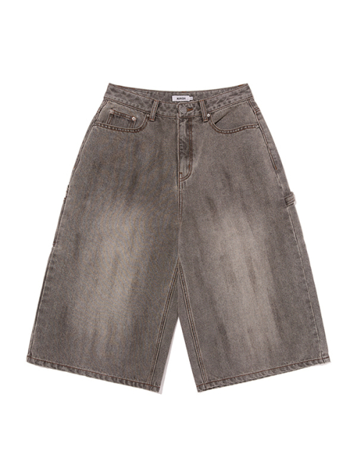 BERMUDA CARPENTER DENIM SHORTS(BLACK)