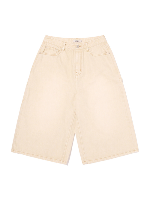 BERMUDA CARPENTER DENIM SHORTS(BEIGE)