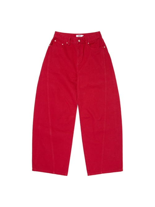 BIG WIDE CURVED PANTS(RED)
