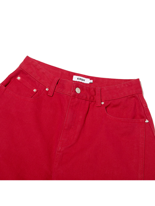 BIG WIDE CURVED PANTS(RED)