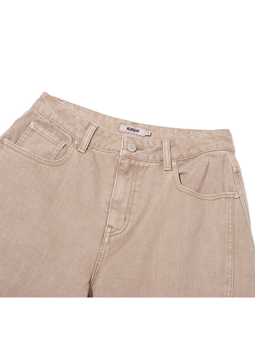 BIG WIDE CURVED PANTS(BEIGE)