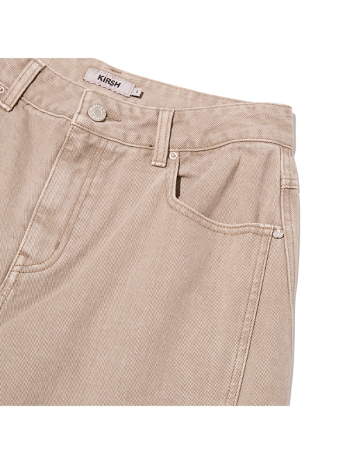 BIG WIDE CURVED PANTS(BEIGE)