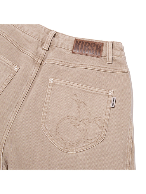 BIG WIDE CURVED PANTS(BEIGE)