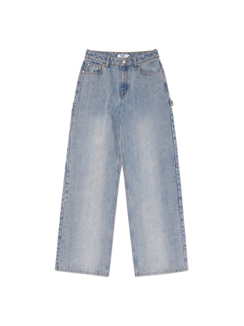 CARPENTER WIDE-FIT TWILL DENIM PANTS(LIGHT BLUE)