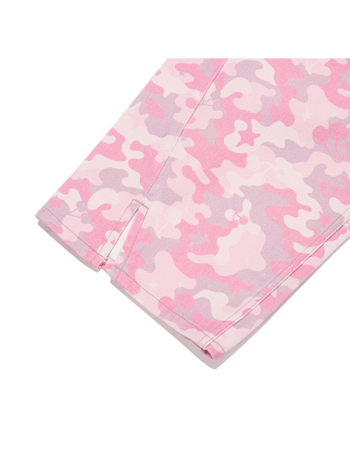 CHERRY CAMO WIDE-FIT DENIM PANTS(LIGHT PINK)