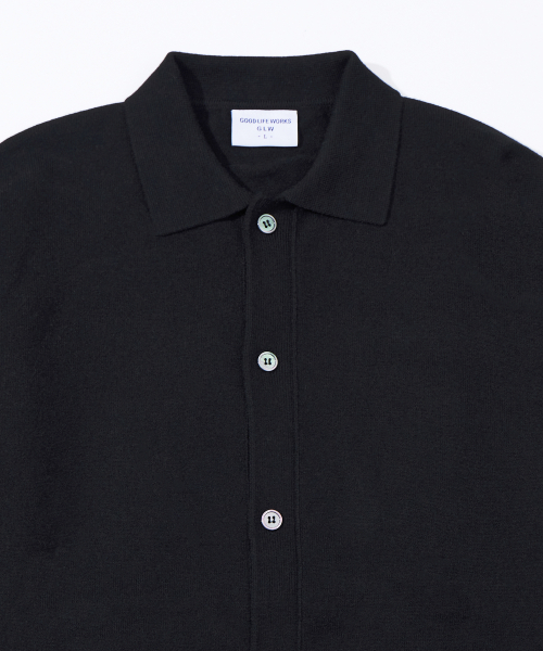 Essential Collar Knit Cardigan Black