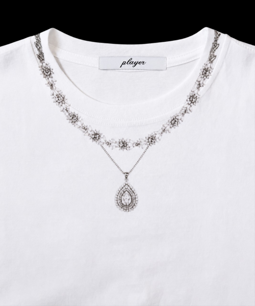 Teardrop Necklace Jewel Tee (Crystal)