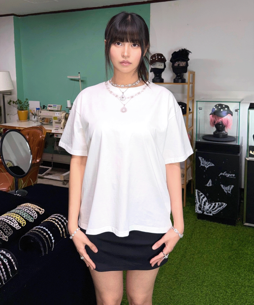 Teardrop Necklace Jewel Tee (Crystal)
