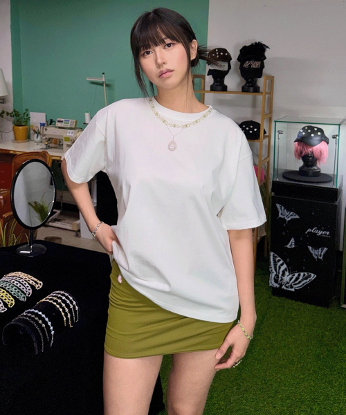 Teardrop Necklace Jewel Tee (Peridot)