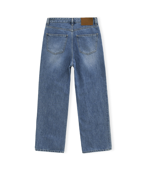 W 5P Straight Denim, Mid Blue