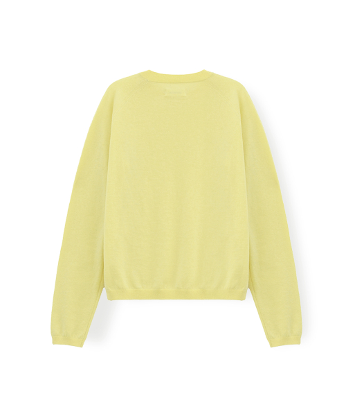W Super Fine Bound Neck Knit, Yellow