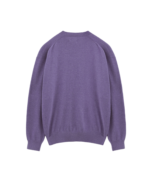 W Extra Super Fine V Neck Knit, Purple