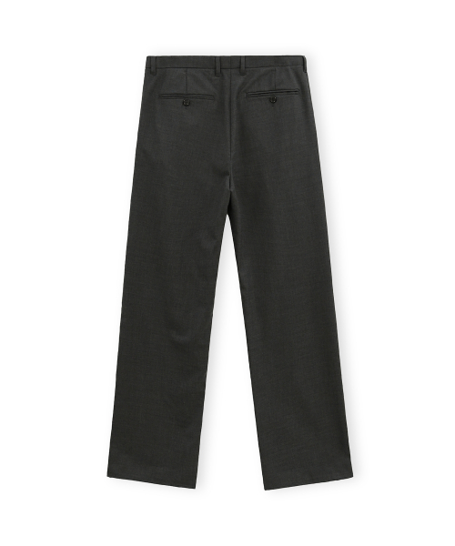 Wool Two Tuck Trouser, Charcoal