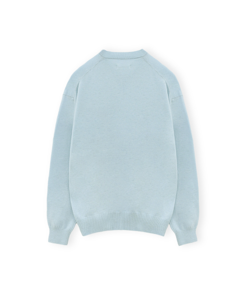 Extra Super Fine V Neck Knit, Light Blue