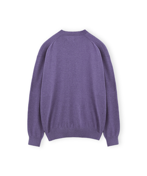 Extra Super Fine V Neck Knit, Purple